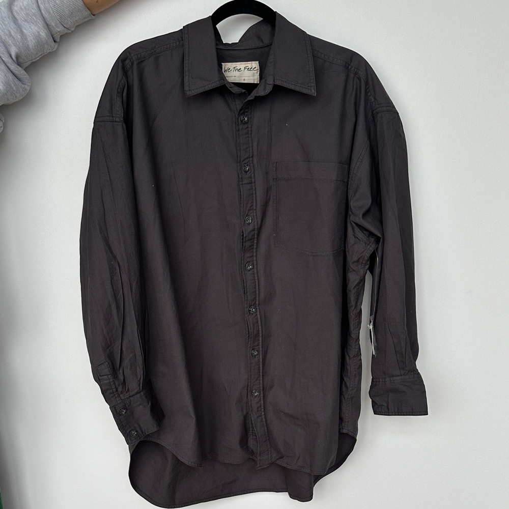 We The Free Charcoal Button-Down Shirt
